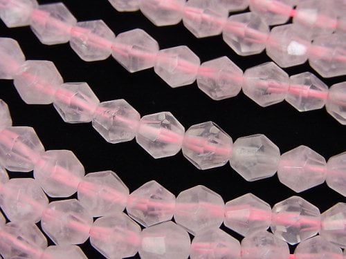 Faceted Round, Rose Quartz Gemstone Beads