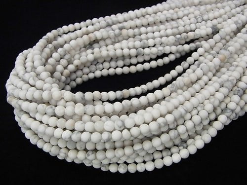 1strand $3.79! Frost Howlite Magnesite Round 4mm 1strand (aprx.15inch / 37cm)