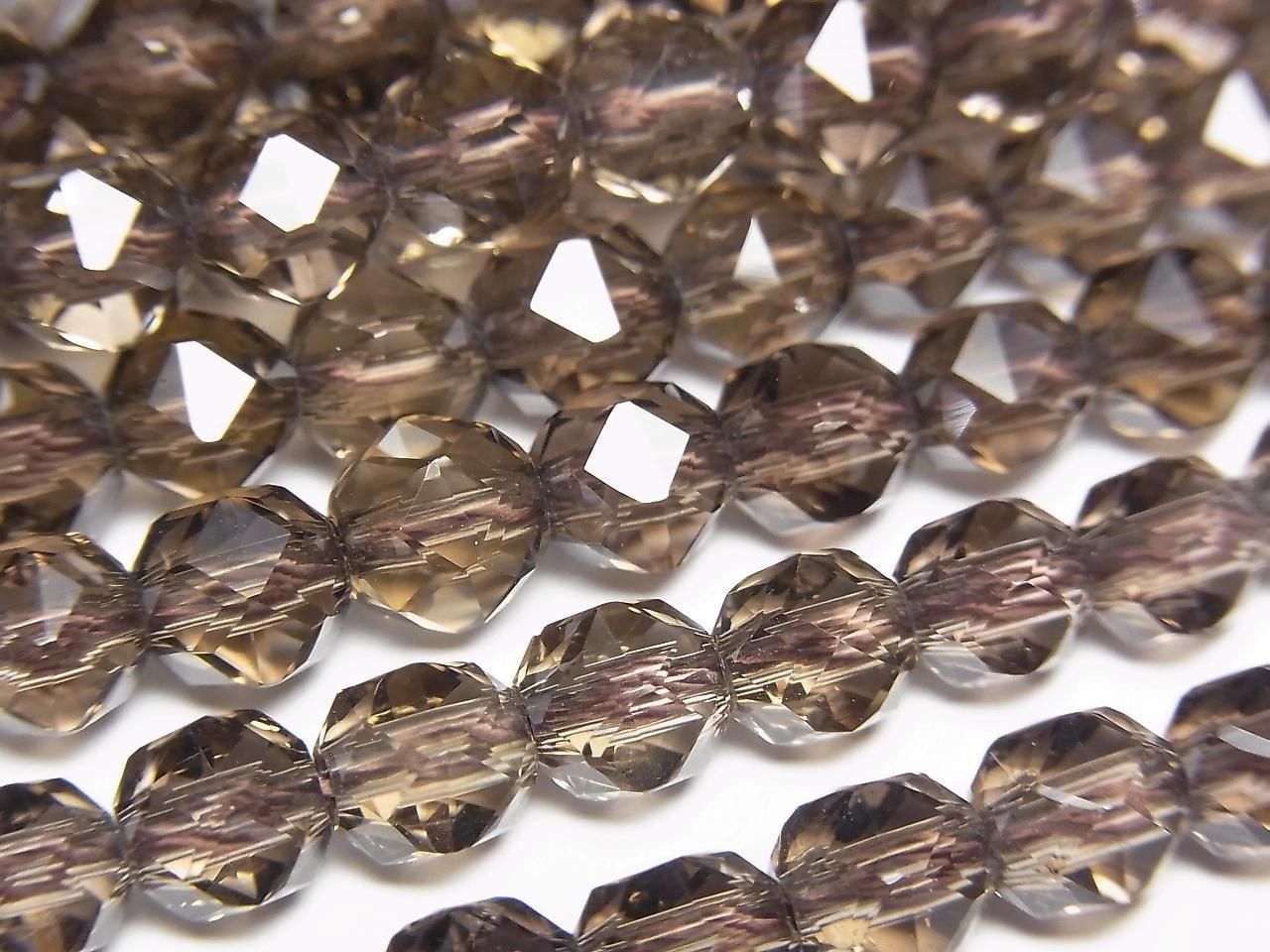 高品質！茶晶 AAA 刻面圓珠 6毫米 1/4或1串珠子 (約15英吋/38公分)