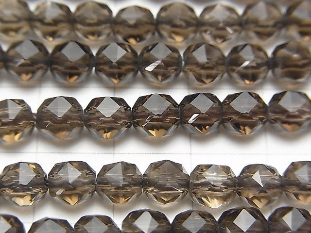 High Quality! Smoky Quartz AAA Star Faceted Round 6mm 1/4 or 1strand beads (aprx.15inch/38cm)