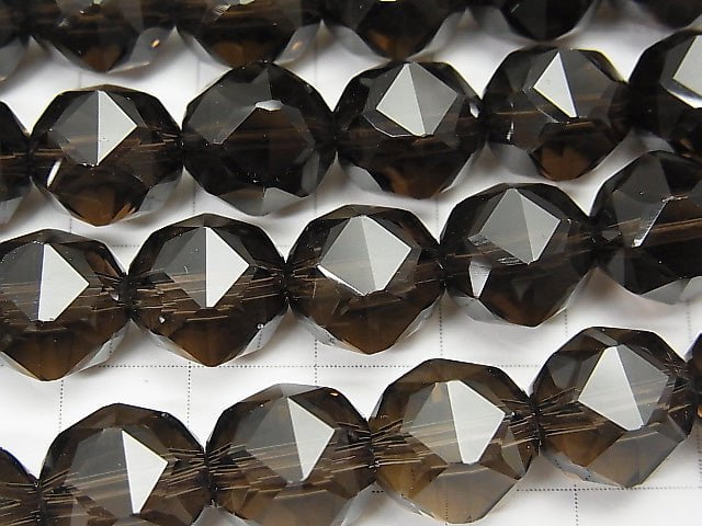 High Quality! Smoky Quartz AAA Star Faceted Round 12mm 1/4 or 1strand beads (aprx.15inch/37cm)