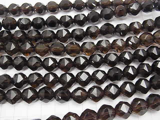 High Quality! Smoky Quartz AAA Star Faceted Round 12mm 1/4 or 1strand beads (aprx.15inch/37cm)