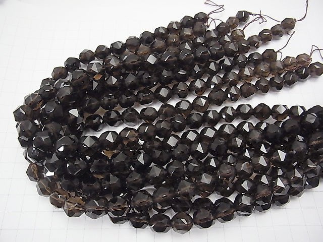 High Quality! Smoky Quartz AAA Star Faceted Round 12mm 1/4 or 1strand beads (aprx.15inch/37cm)