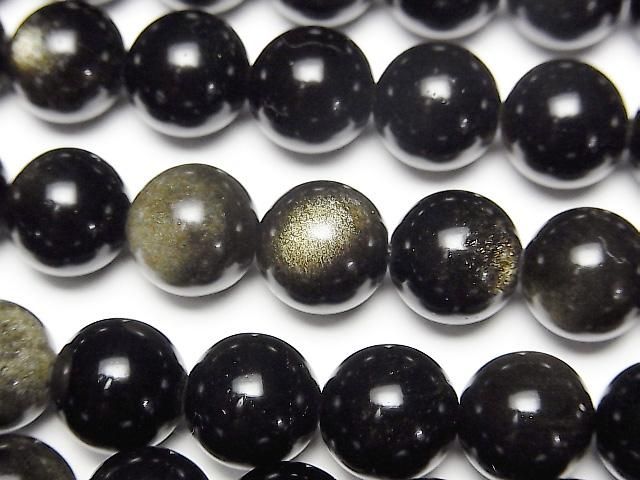 [Video] Golden Obsidian AAA Round 10mm 1-strand beads (approx. 15 inches/36 cm)