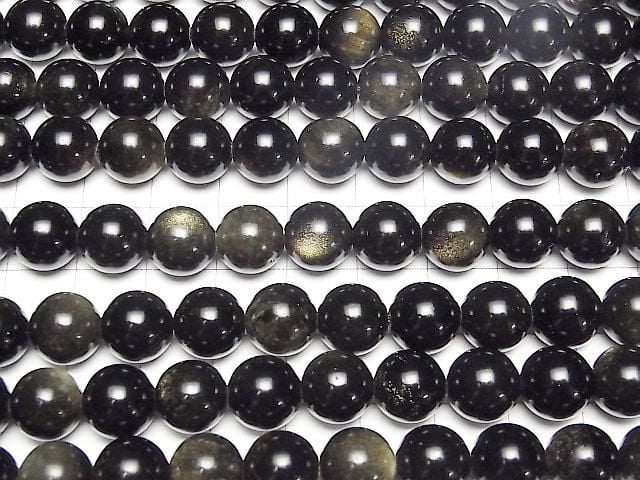 [Video] Golden Obsidian AAA Round 10mm 1-strand beads (approx. 15 inches/36 cm)