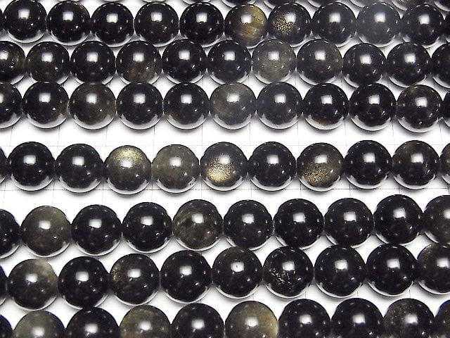 [Video]Golden Obsidian AAA Round 10mm 1strand beads (aprx.15inch/36cm)