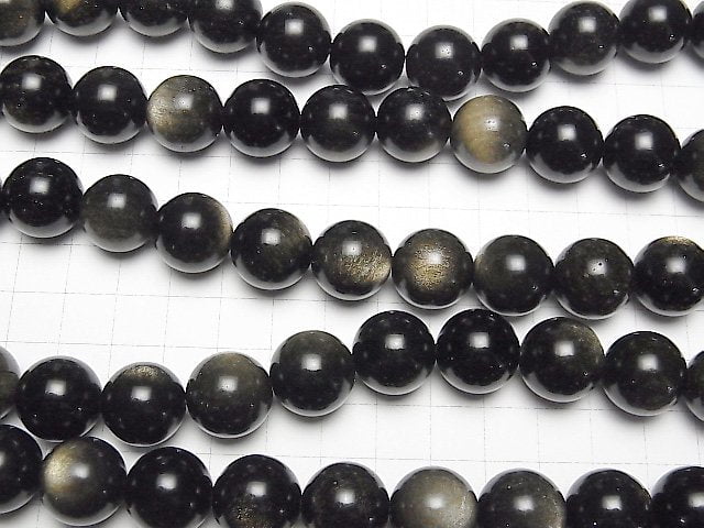 [Video]Golden Obsidian AAA Round 16mm half or 1strand beads (aprx.15inch/36cm)