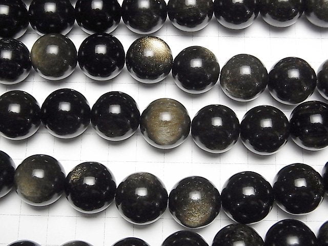 [Video] Golden Obsidian AAA Round 18mm half or 1strand beads (aprx.15inch/36cm)