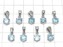 [Video] High Quality Swiss Blue Topaz AAA Round Faceted 7x6mm Pendant Silver925