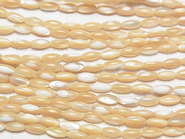 [Video]Mother of Pearl MOP Beige Rice 8x4x4mm 1strand beads (aprx.15inch/38cm)
