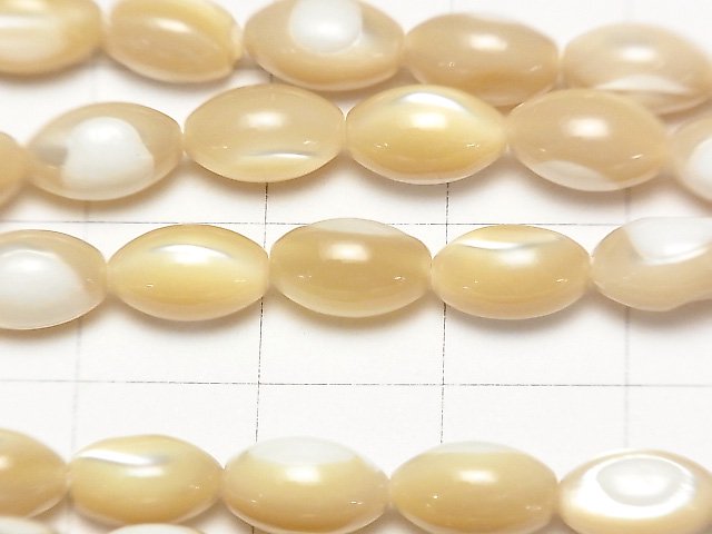 1strand $4.79! Mother of Pearl MOP Rice 9 x 6 x 6 mm beige 1 strand beads (aprx.15 inch / 38 cm)