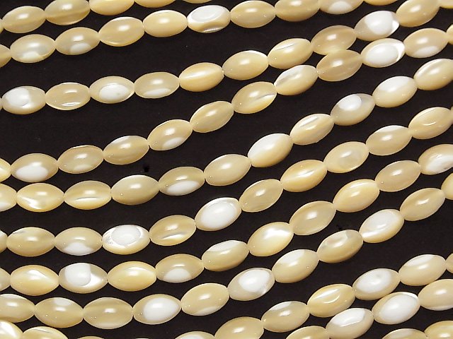 1strand $4.79! Mother of Pearl MOP Rice 9 x 6 x 6 mm beige 1 strand beads (aprx.15 inch / 38 cm)
