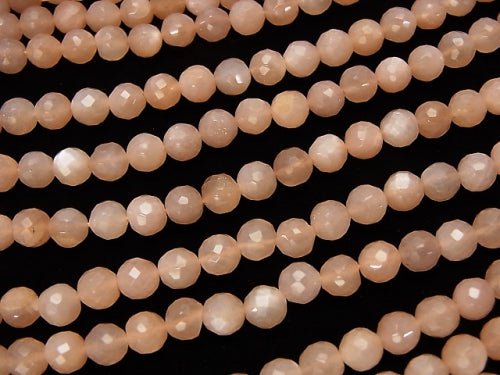 [Video] Orange Moonstone AAA Faceted Round 6 mm half or 1 strand beads (aprx. 13 inch / 32 cm)