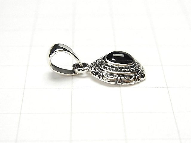 Onyx  Oval Pendant 13x12x5mm Silver925  1pc