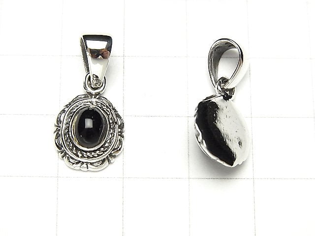 Onyx  Oval Pendant 13x12x5mm Silver925  1pc