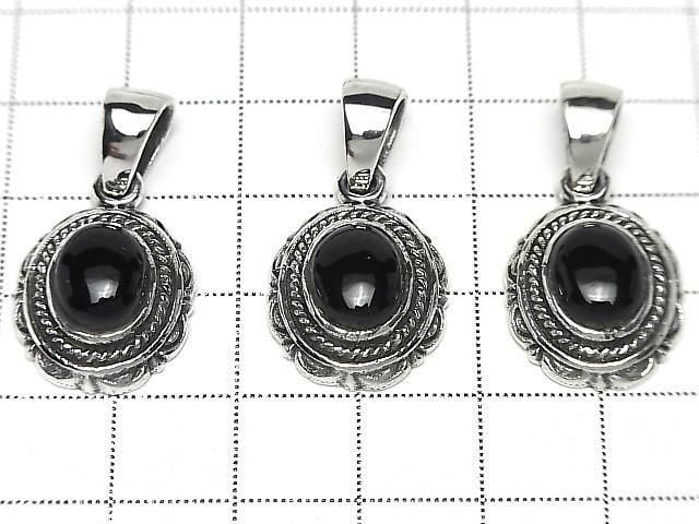 Onyx  Oval Pendant 22.5x15.5x7mm Silver925  1pc