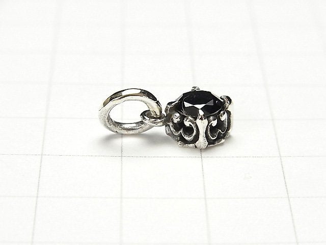 Silver925 charm with Cubic Zirconia 8x8x5mm 1pc