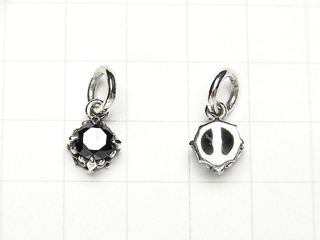 Silver925 charm with Cubic Zirconia 8x8x5mm 1pc