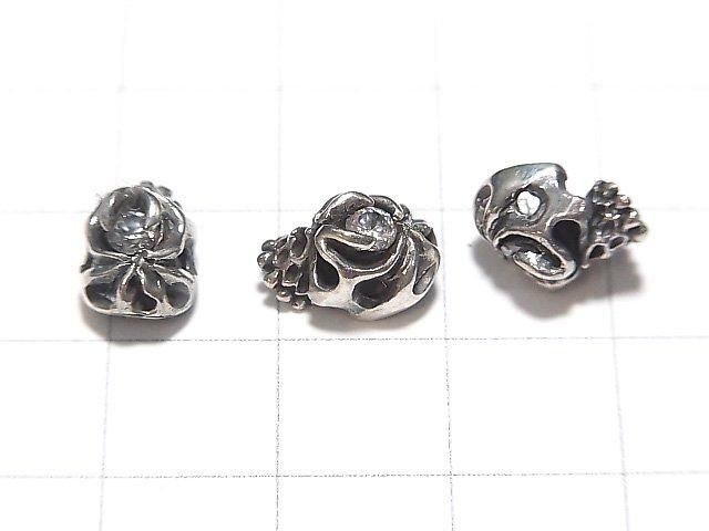 Silver925 Champagne with CZ, 8x7x7mm [Clear] 1pc