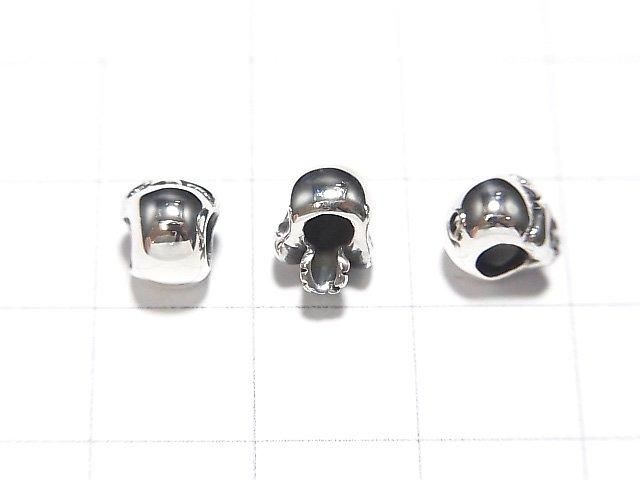 Silver 925 Skull 8x6x6mm [3mm hole] 1pc