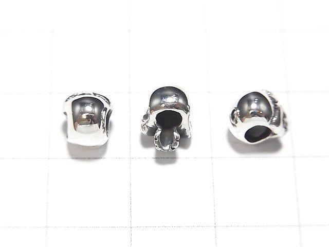 1 pc $4.79! Silver925 Skull 7 x 6 x 7 mm [3 mm hole] 1 pc