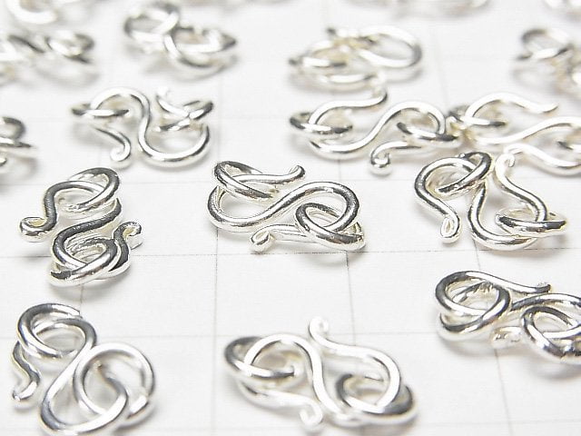 Silver925 Jump Ring with S Hook White Silver 2pcs