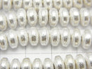 Copper Rondelle 7x7x4mm Silver half or 1strand beads (aprx.7inch/18cm)
