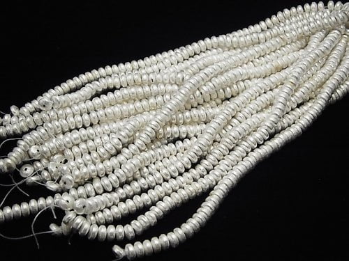 Copper Rondelle 7x7x4mm Silver half or 1strand beads (aprx.7inch/18cm)