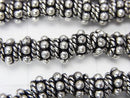 Copper Rondelle 7x7x4mm Silver Oxidized Finish half or 1strand beads (aprx.7inch / 18cm)