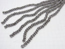 Copper Rondelle 7x7x4mm Silver Oxidized Finish half or 1strand beads (aprx.7inch / 18cm)