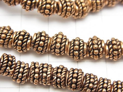 Copper  Roundel 8x8x6mm Oxidized Finish  half or 1strand beads (aprx.7inch/18cm)