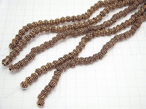 Copper  Roundel 8x8x6mm Oxidized Finish  half or 1strand beads (aprx.7inch/18cm)