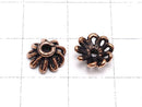 Copper Bead cap 7 x 7 x 3.5 Oxidized Finish half or 1 strand beads (aprx.7 inch / 18 cm)