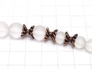 Copper Bead cap 7 x 7 x 3.5 Oxidized Finish half or 1 strand beads (aprx.7 inch / 18 cm)