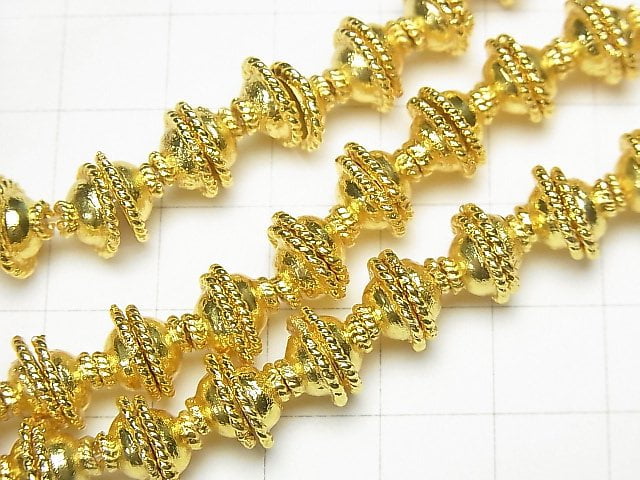 Copper Bead cap 9x9x4mm 18KGP 1/4 or 1strand beads (aprx.7inch/18cm)