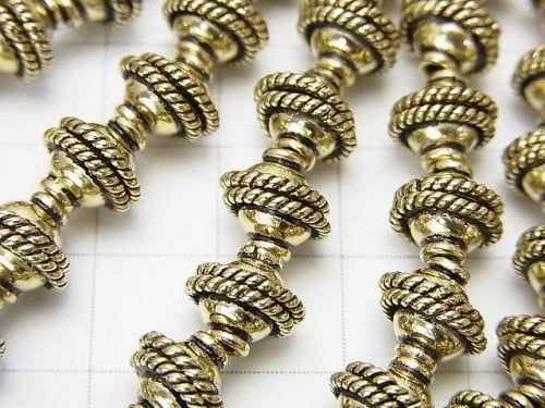 Brass Bead cap 9x9x4mm Oxidized Finish 1/4strands - strand beads (aprx.7inch/18cm)