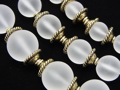 Brass Bead cap 9x9x4mm Oxidized Finish 1/4strands - strand beads (aprx.7inch/18cm)