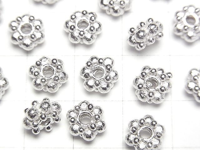 Copper Rondelle 10 x 10 x 5 mm Silver Coating half or 1 strand beads (aprx.7 inch / 18 cm)