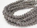 Copper Rondelle 7x7x6mm Silver Coating Oxidized Finish half or 1strand beads (aprx.7inch / 18cm)