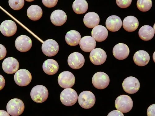Kyoto Opal Round 4 mm [light pink] Half Drilled Hole 2 pcs $6.79!