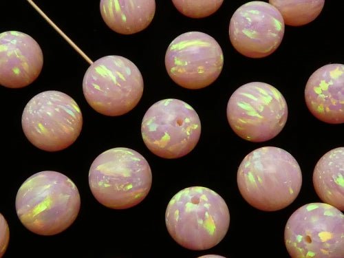 [Video] Kyoto Opal Round 8 mm [Light Pink] Half Drilled Hole 1pc