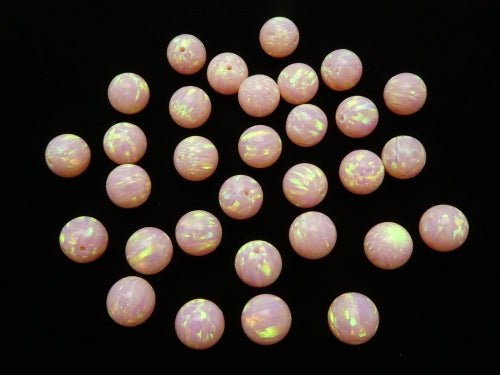 [Video] Kyoto Opal Round 8 mm [Light Pink] Half Drilled Hole 1pc