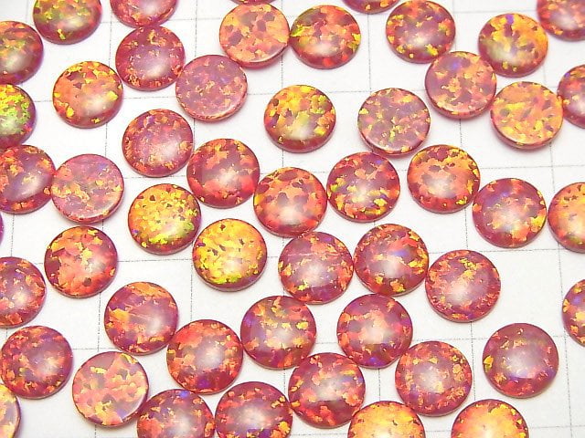 [Video]Kyoto Opal Round Cabochon 8 x 8 x 1.5 mm [red] 2 pcs $5.79!