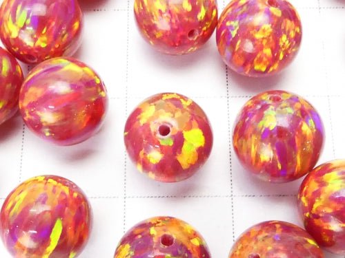 Kyoto Opal Round 8 mm [Red] Half Drilled Hole 1pc $7.79!