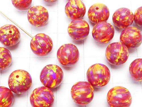[Video] Kyoto Opal Round 8 mm [Red] Half Drilled Hole 1pc
