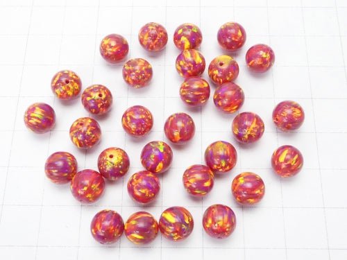 [Video] Kyoto Opal Round 8 mm [Red] Half Drilled Hole 1pc