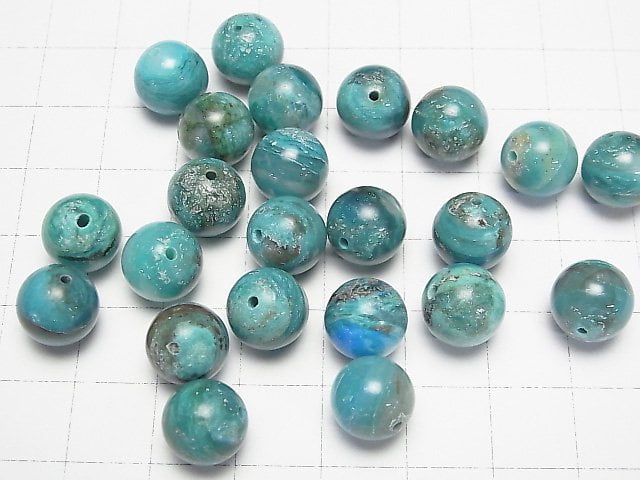 [Video] Top Quality Peru Blue Opal AAAAA Round 10mm 2pcs