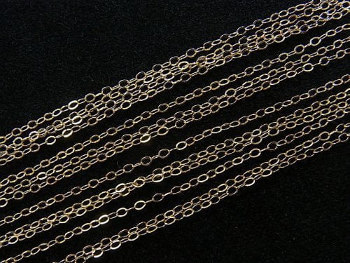 14KGF Flat Cable Chain 1.5mm 10cm