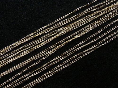 14KGF Flat Curb Chain, 1.0mm width, 10cm length