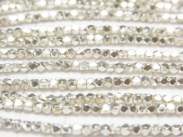 Karen Silver Cube Shape 2x2x2mm 1/4 or 1strand beads (aprx.24inch/60cm)